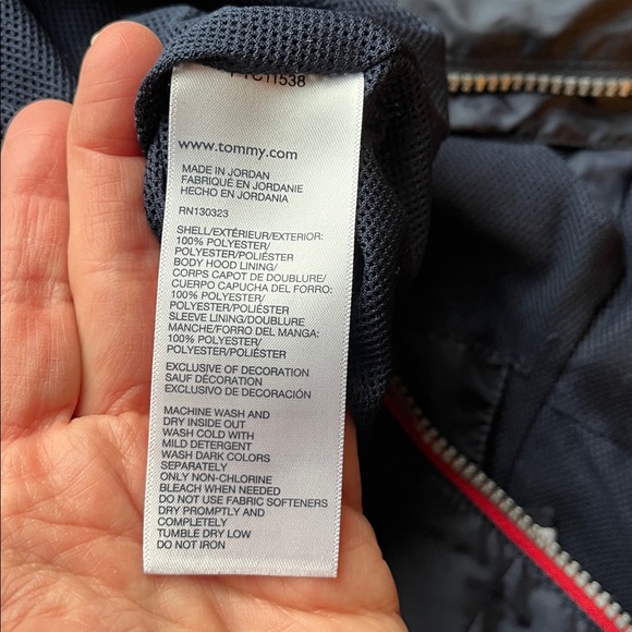 Bots Tommy Hilfiger navy blue water resistant pullover size 8/10 - Picture 7 of 9